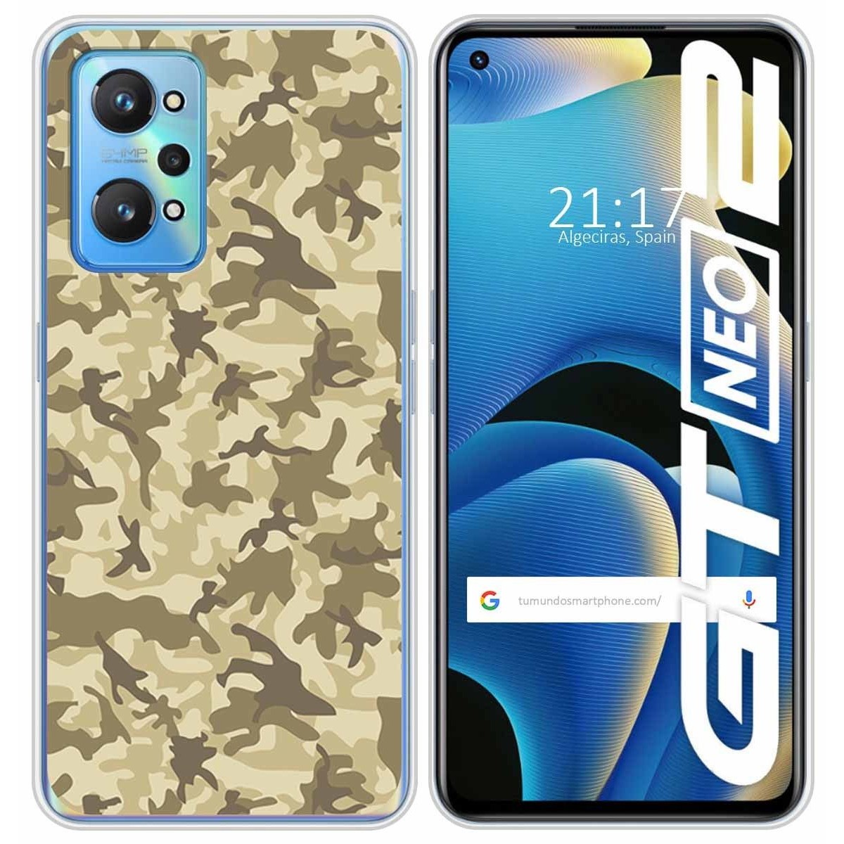 Funda Silicona para Realme GT NEO 2 5G diseño Sand Camuflaje Dibujos