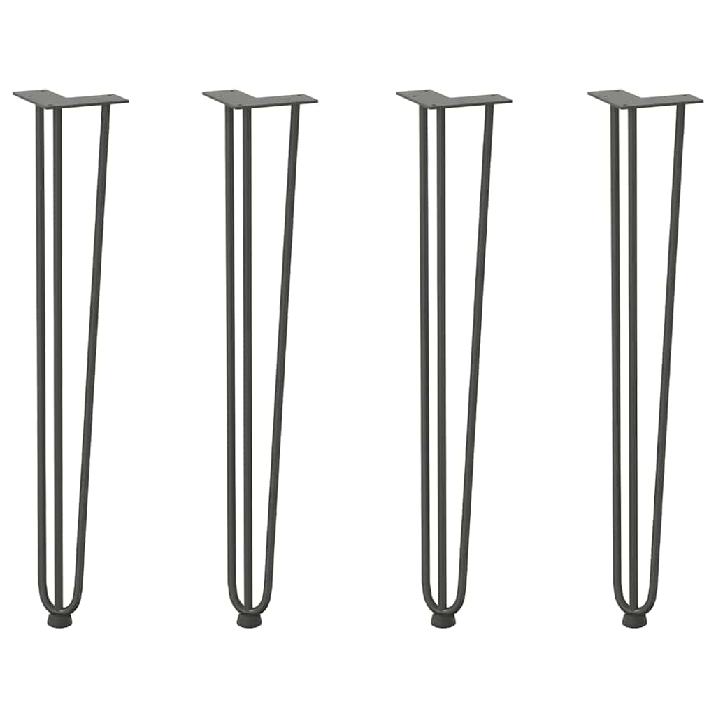 vidaXL Patas de horquilla para consolas (4 unidades) 72 cm, acero macizo