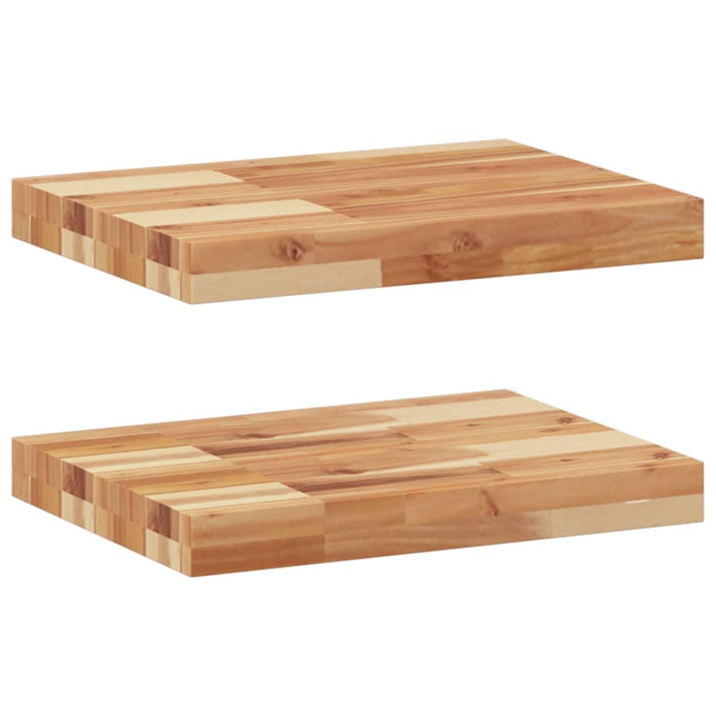 Vidaxl Estante Flotante de Madera de Acacia con Acabado de Aceite Marrón 60x30x4 Cm