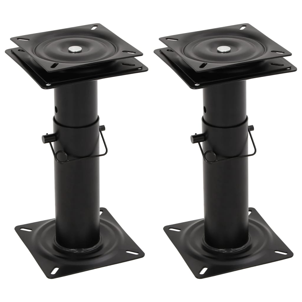 vidaXL Pedestal de asiento de barco giratorio 360° (2 unidades) acero Dimensiones 18 x 18 x 18 cm, 18 x 18 x 33 cm, 18 x 18 x 28-45.5 cm