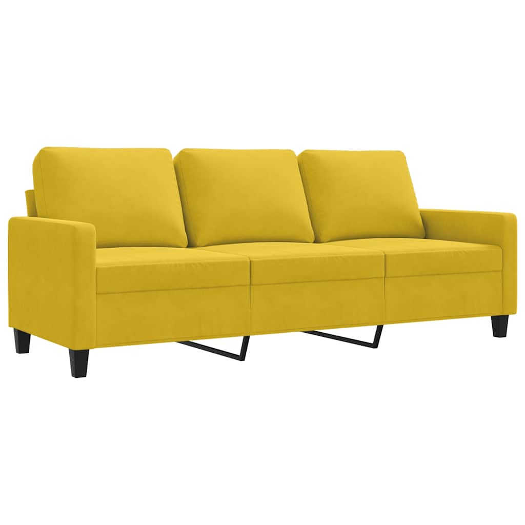 vidaXL Sofá de 3 plazas terciopelo amarillo 180 cm