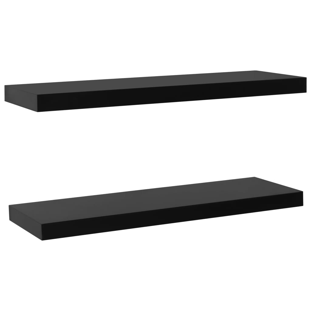 Vidaxl Estantes Flotantes de Pared 2 Unidades Negro 40 X 20 X 3.8 Cm