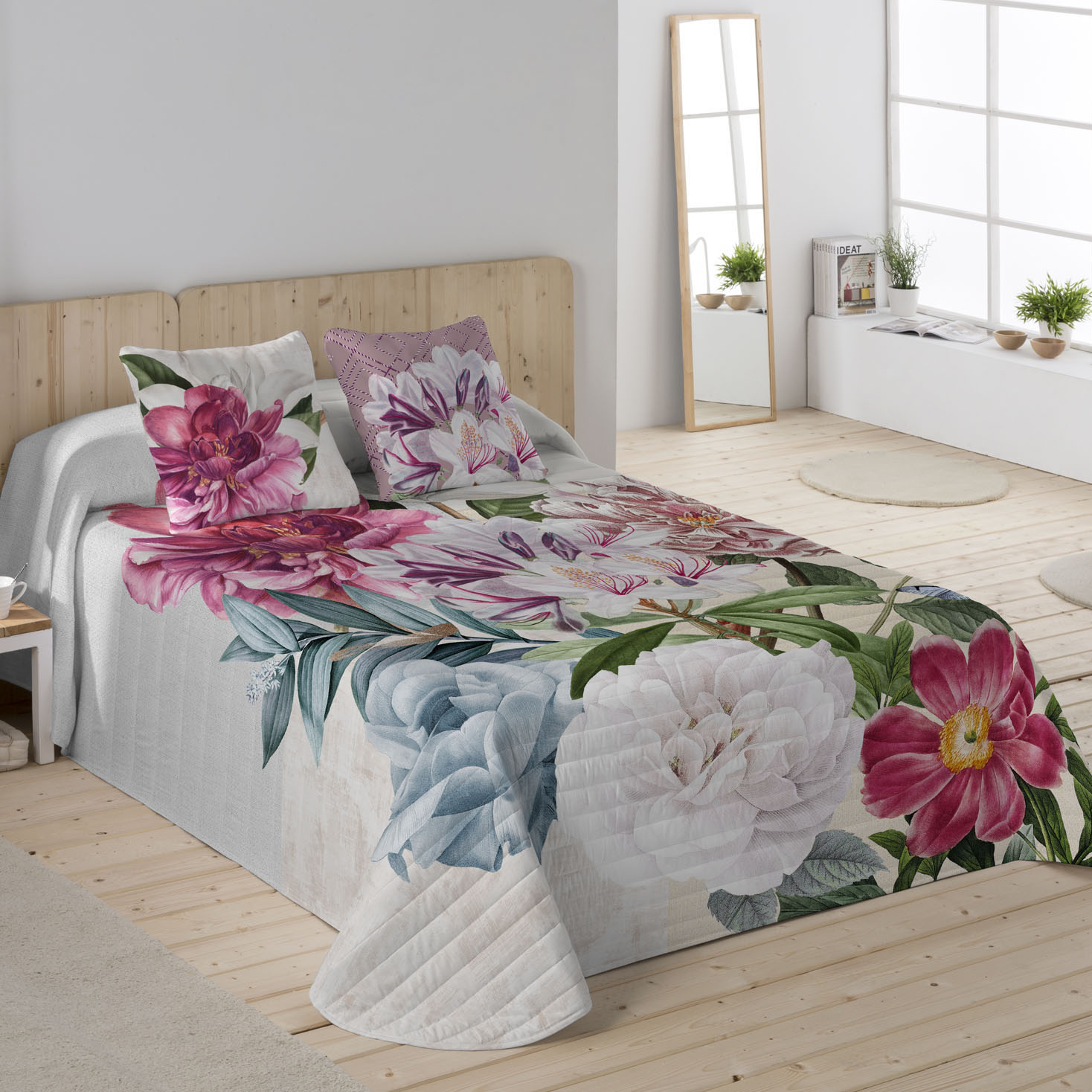 NATURALS - Colcha Bouti Estampada - Tejido 100% Algodón Extra Suave Relleno 100% Poliéster- Fabricado en España - Modelos Nueva York - Cama 90/135/150/180 cm
