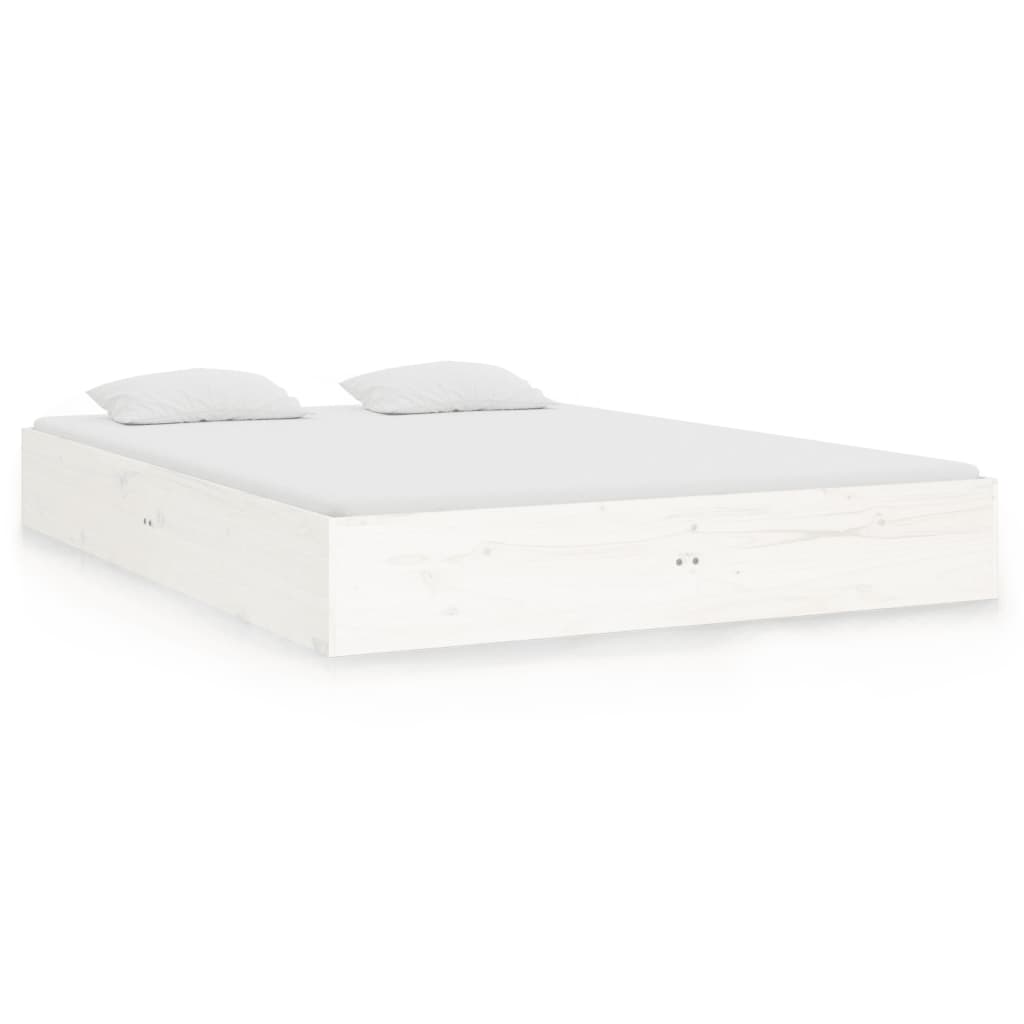 vidaXL Estructura de cama doble sin colchón madera blanco 135x190 cm