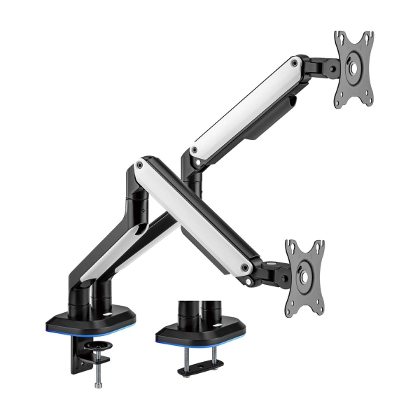 Aisens soporte de mesa rgb gaming contrapeso giratorio e inclinable para monitor/tv 9kg (3 pivotes - 2 brazos) de 17-32” - color varios