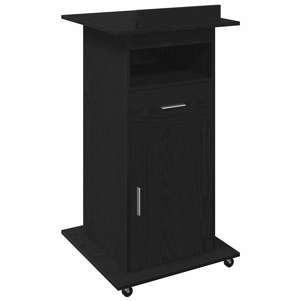 vidaXL Podio Roble Negro 55 x 55 x 107 cm Madera de ingeniería
