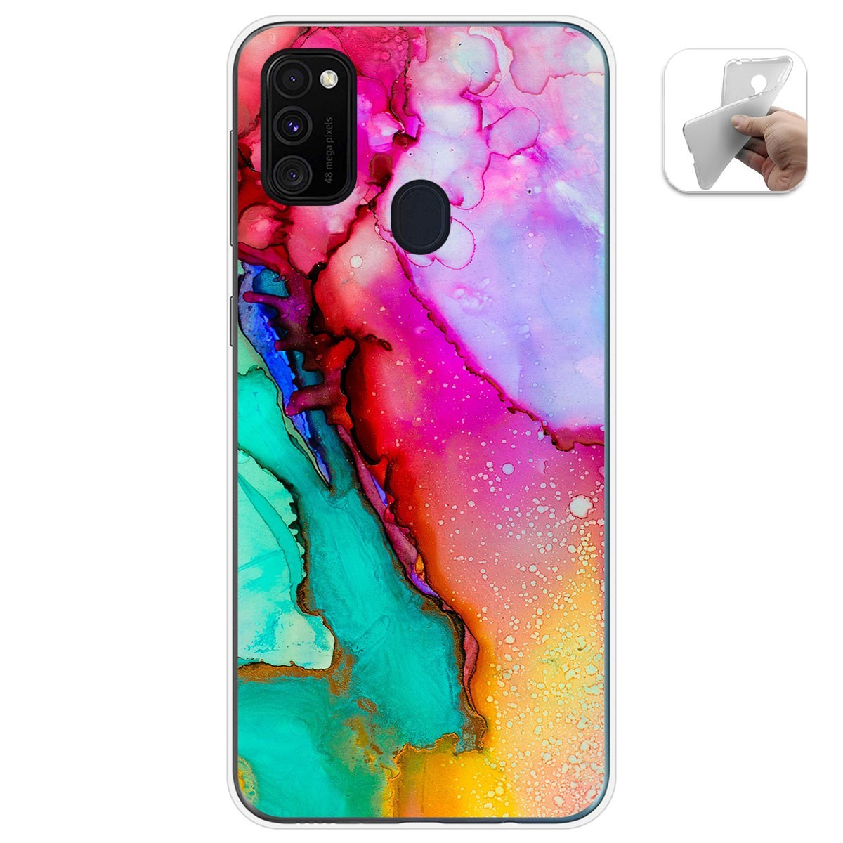 Tumundosmartphone Funda Gel Tpu para Samsung Galaxy M30s / M21 diseño Mármol 15 Dibujos