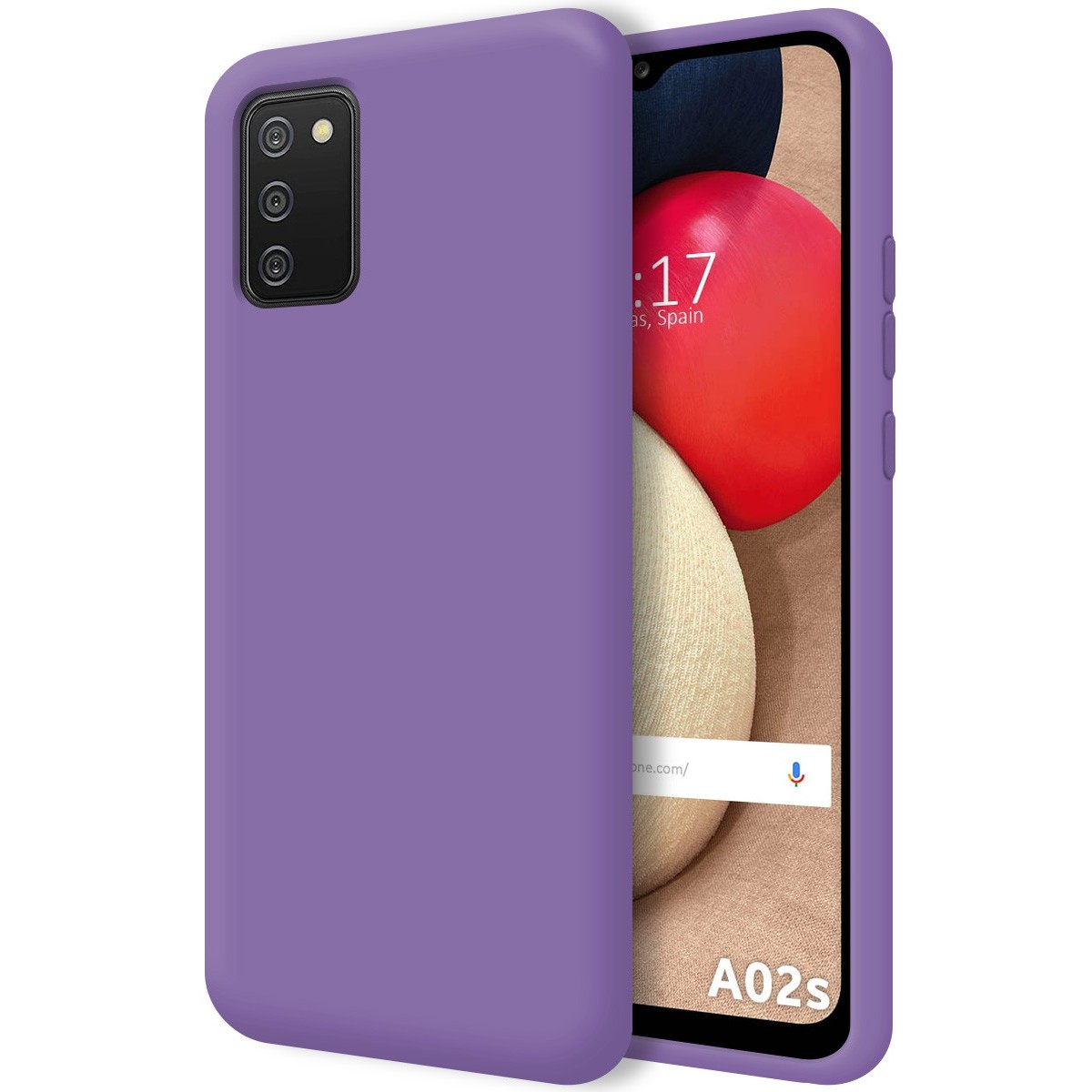 Tumundosmartphone Funda Silicona Líquida Ultra Suave para Samsung Galaxy A02s color Morada