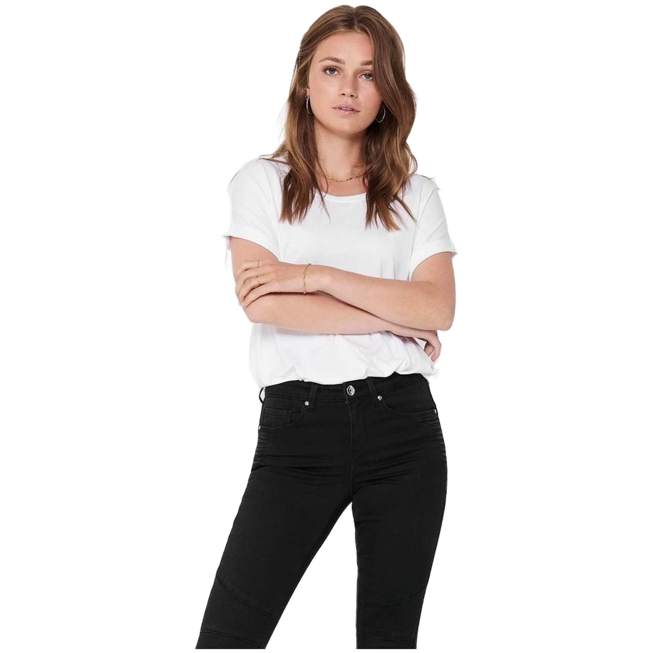Camisetas De Manga Corta Only para Mujer en color Blanco
