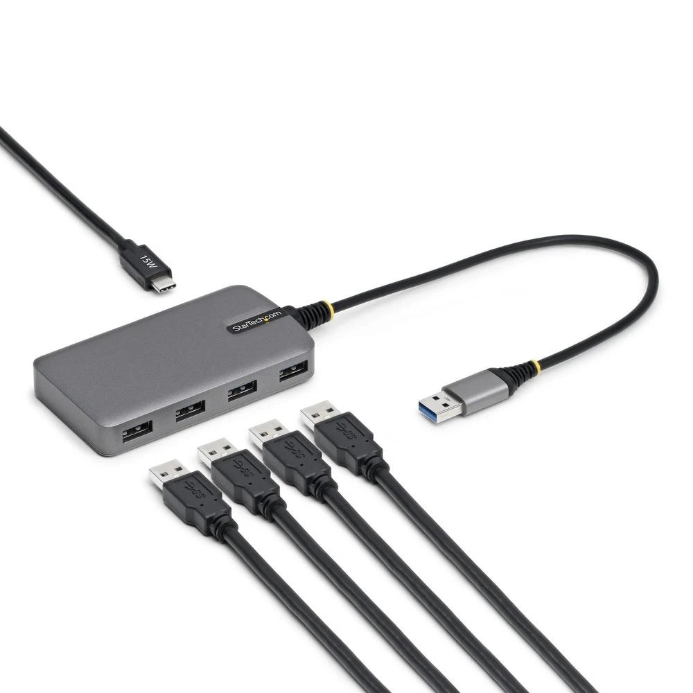 HUB Switch puertos 4 puertos USB-A USB 3.2 Gen 1 (hasta 5 Gbps) StarTech 5G4AC-USB-A-HUB | Interfaz host USB 3.2 Gen 1 Tipo A; 1 puerto USB Tipo C auxiliar, Gris
