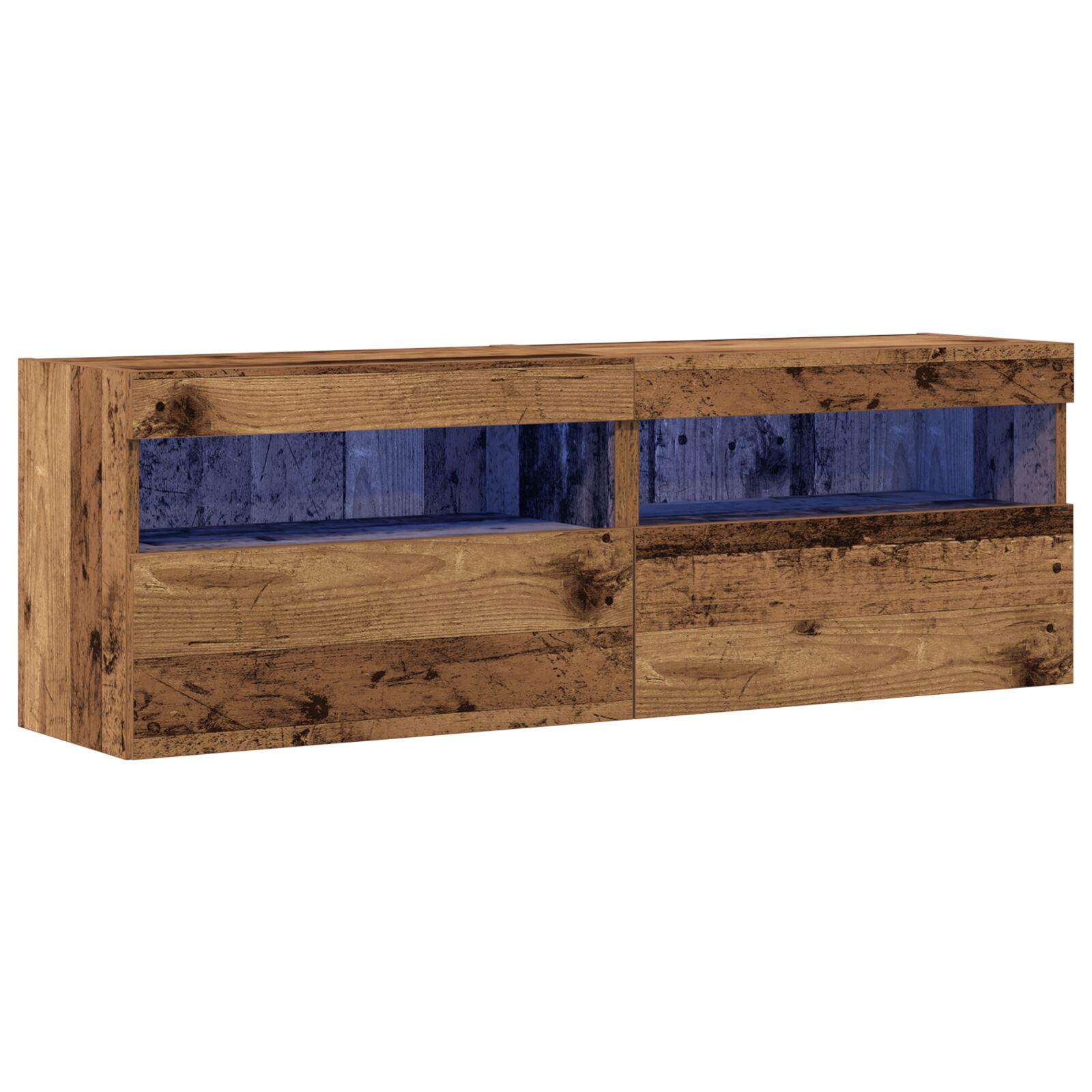 Muebles para TV vidaXL con luces LED 2 piezas Madera antigua 60x30x40 cm