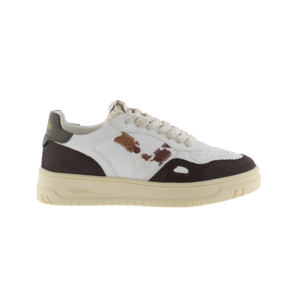 Victoria Seúl Zapatillas de efecto piel con piezas en serraje craquelado y logotipo en animal print 1257124