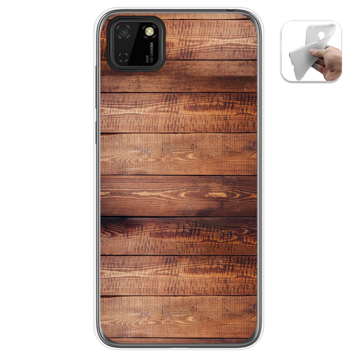Tumundosmartphone Funda Gel Tpu para Huawei Y5p diseño Madera 02 Dibujos