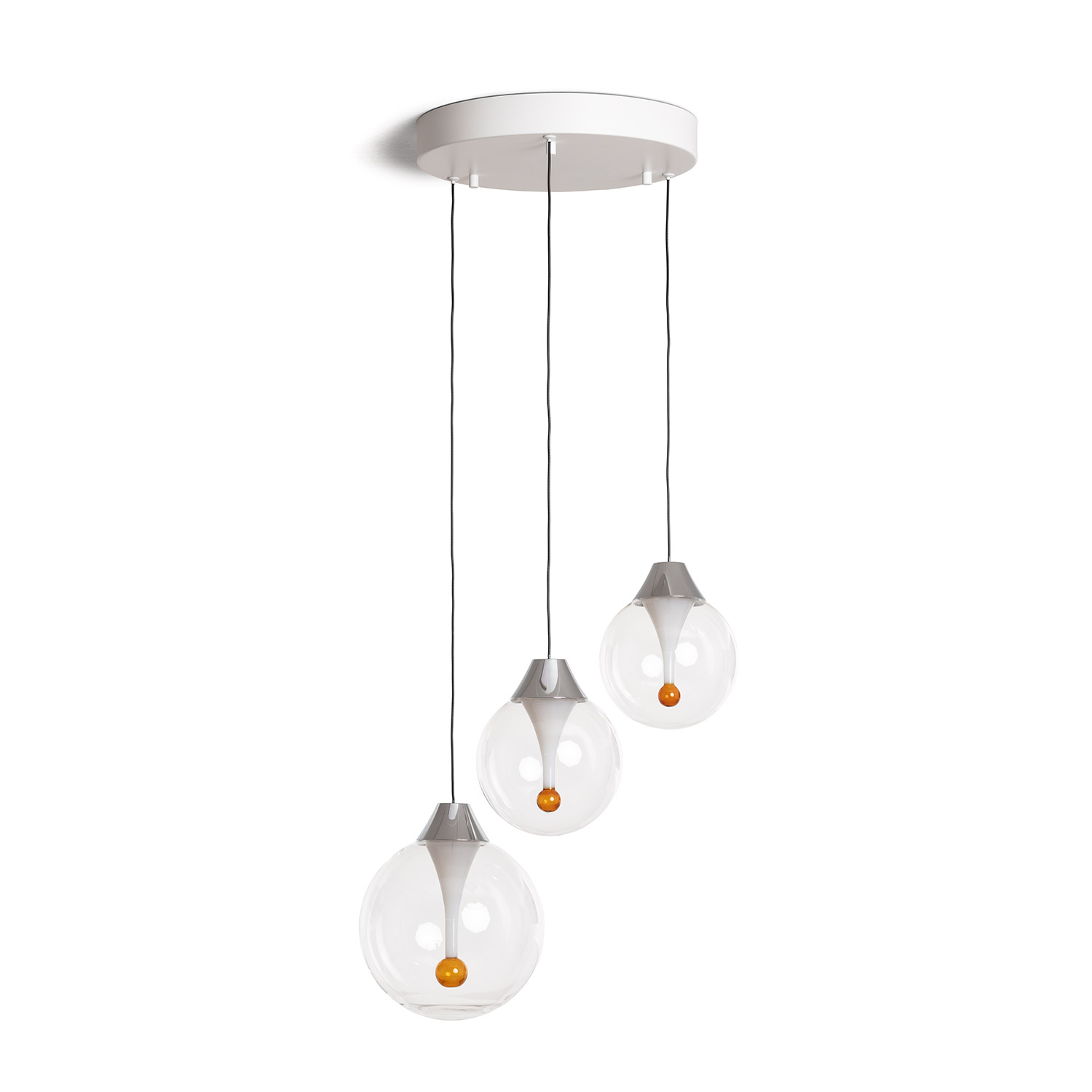 Ledkia Lámpara Colgante Cristal LED 30W Liborina 3 Focos Blanco