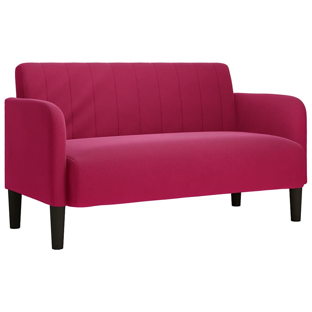 Sofá Loveseat rojo vino 109 cm terciopelo