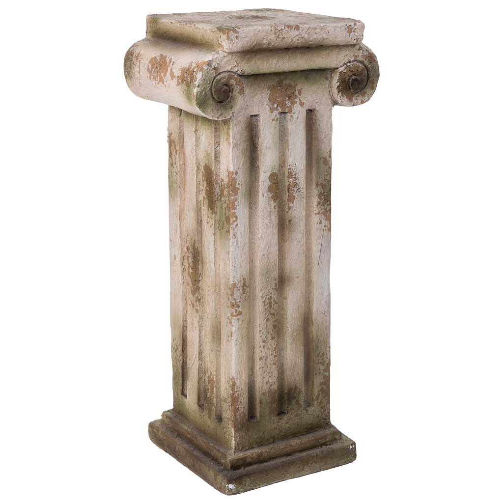 Wonderlust Deco - Columna decorativa color piedra, 28x21x60h cm Beige 28x21x60h cm