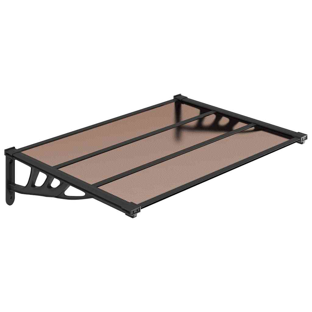 vidaXL Marquesina de puerta policarbonato negro 122x90 cm Multitalle
