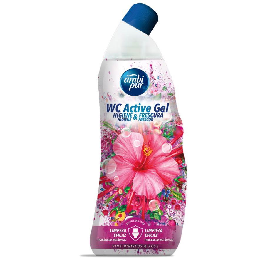 Ambipur - AMBIPUR WC Active Gel Pink Hibiscus & Rose  750 ml Ambientador Baño