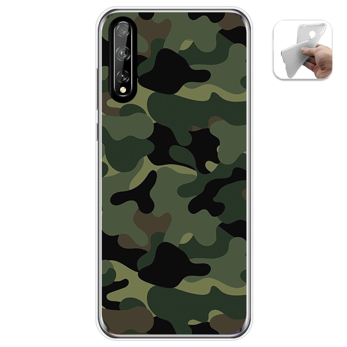 Tumundosmartphone Funda Gel Tpu para Huawei P Smart S / Y8p diseño Camuflaje Dibujos