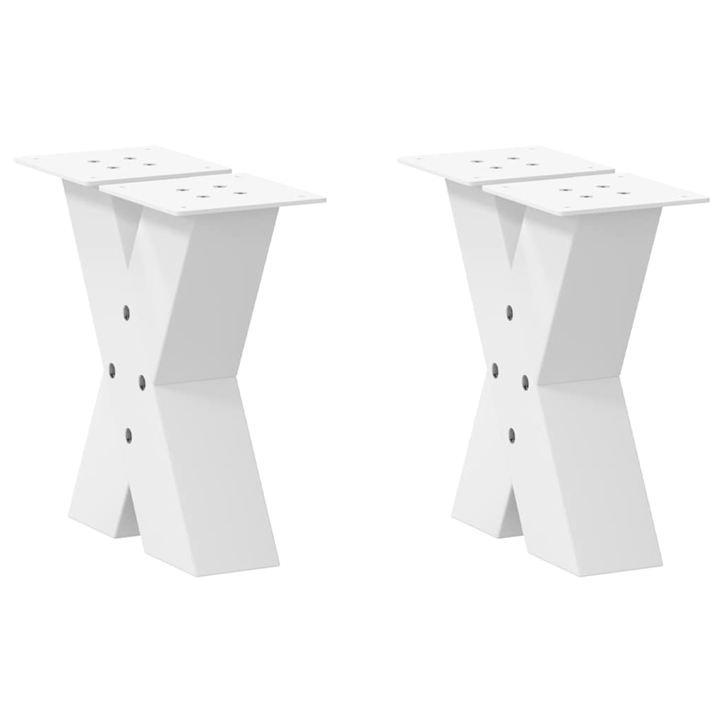 vidaXL Patas para mesa de centro en forma de X (2 unidades) 40 x (30-31) cm, acero