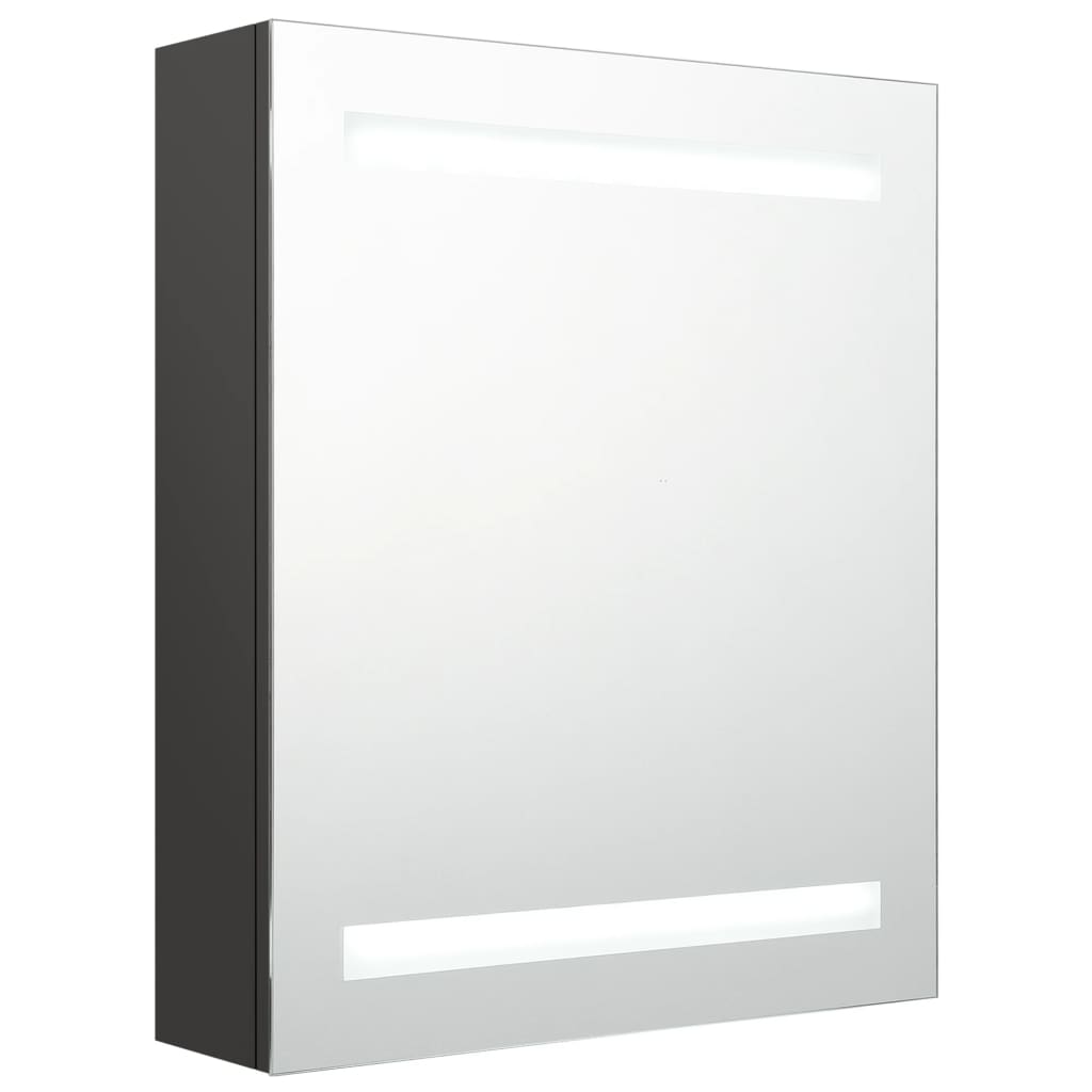 vidaXL Armario de baño con espejo LED blanco brillante 50x14x60 cm en color Blanco brillo/Negro brillo/Gris brillo y más | almacenamiento funcional diseño moderno para baño dormitorio sala