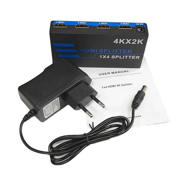 Splitter HDMI 1 Entrada 4 Salidas 4K con EDID HDCP HDR 3D, Multiplicador de Señal HDMI para PC, Laptop, HDTV - 1 Fuente a 4 Pantallas Simultáneamente