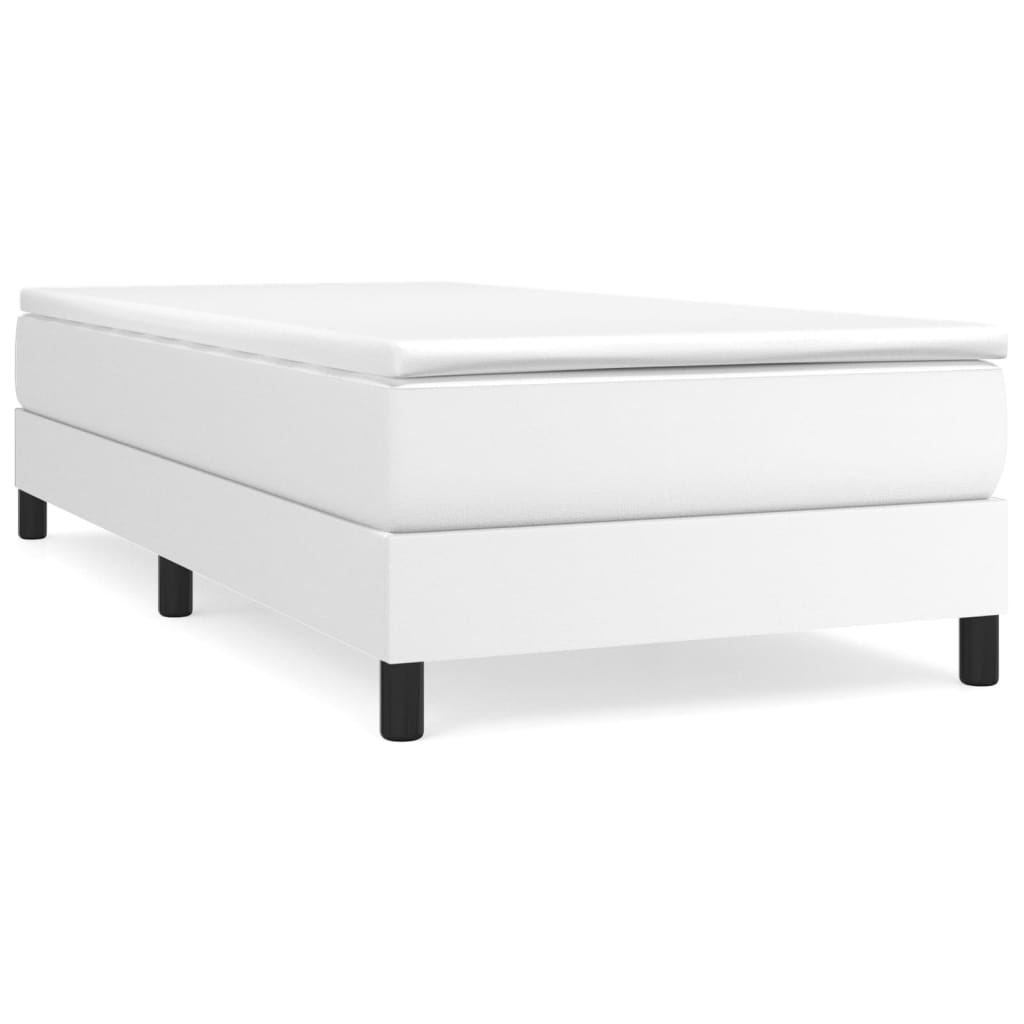 vidaXL Estructura de cama con somier cuero sintético blanco 100x200cm
