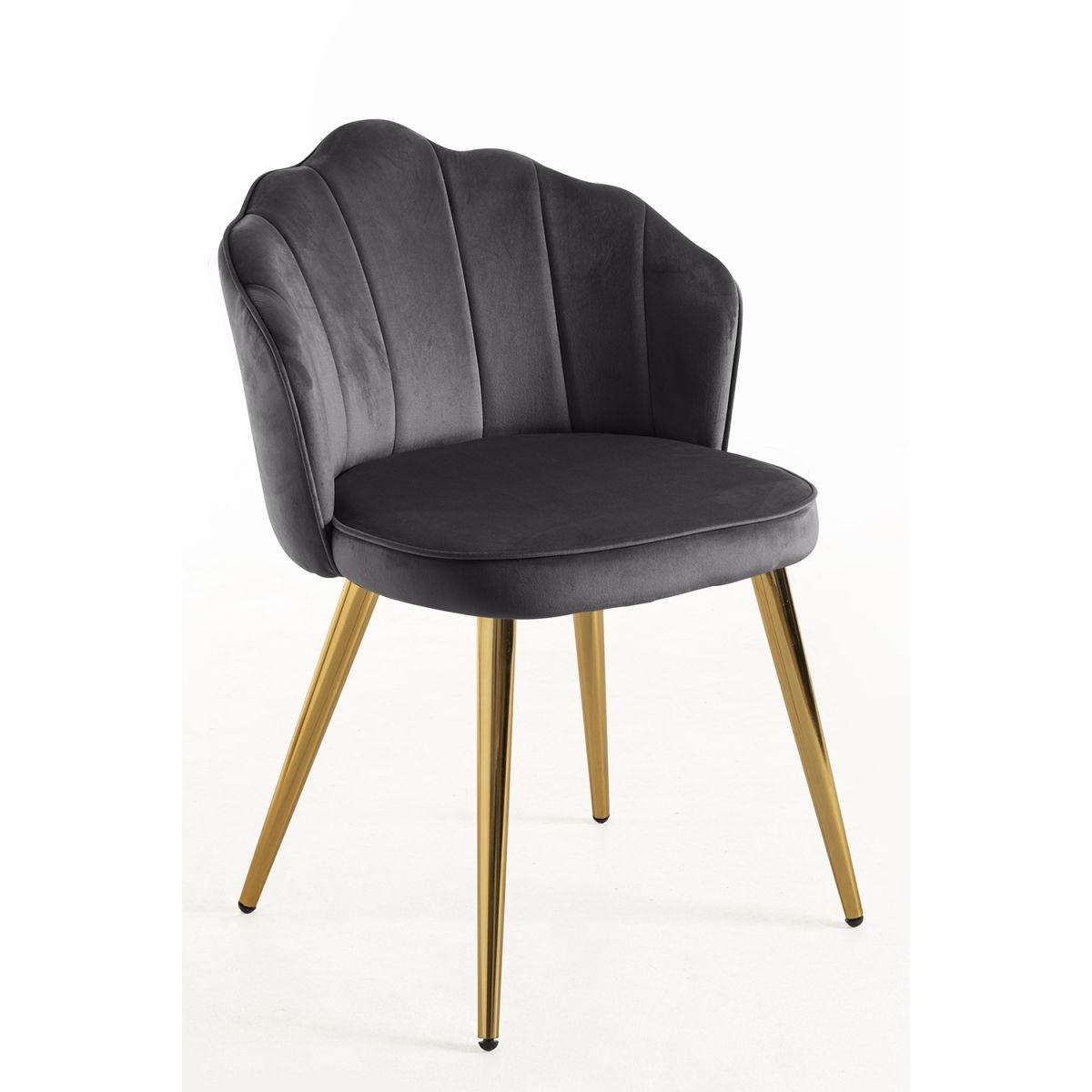 Regalos Miguel - Sillas Comedor - Silla Blume Gold Terciopelo - Gris oscuro