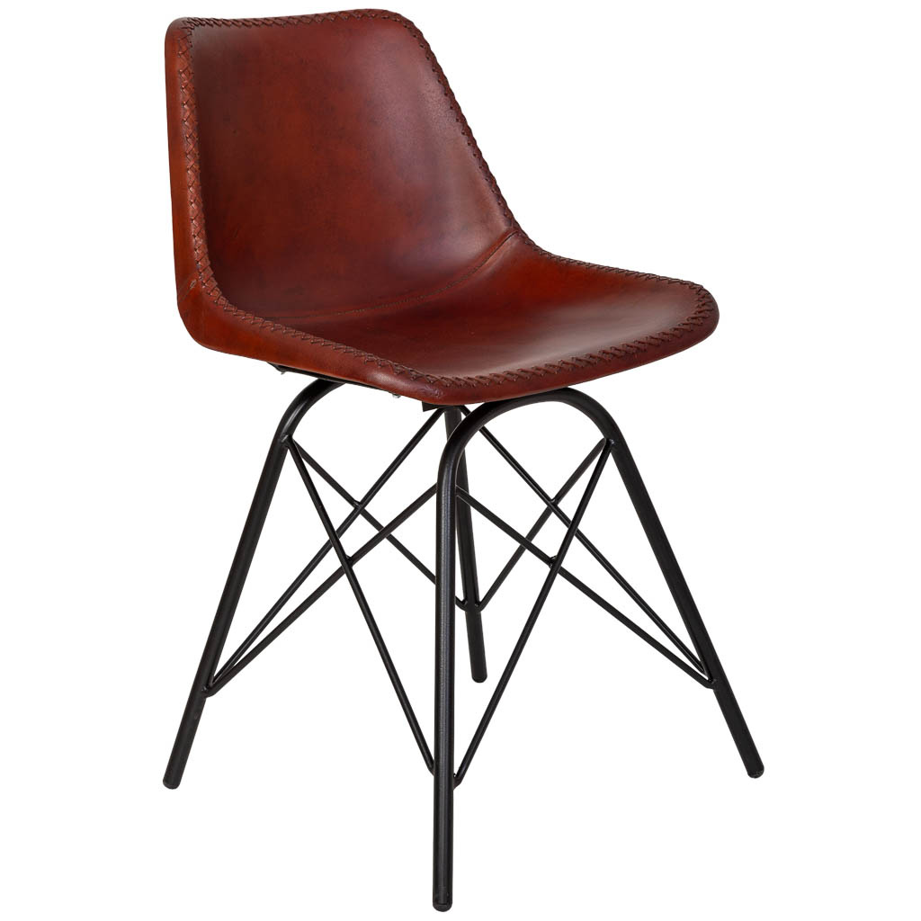 Wonderlust Deco - Silla de metal marrón 46x46x80h cm Marrón 46x46x80h cm