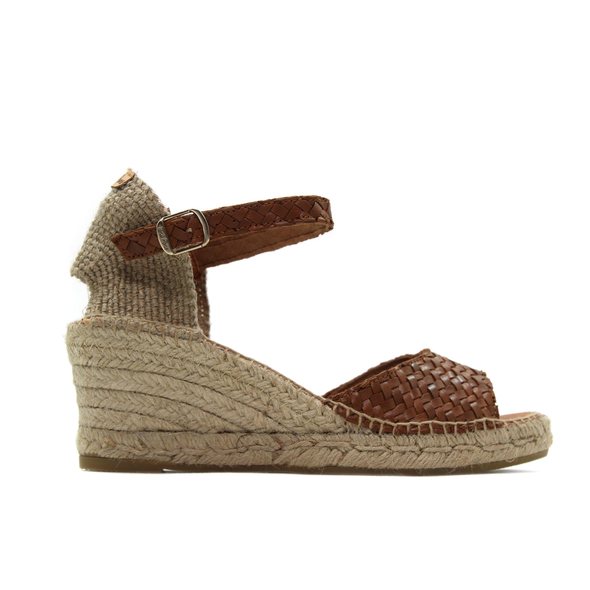 Toni Pons SARAI Sandalia de pala,tira con hebilla,cuña y plataforma,de esparto,alpargatas,espadril,de piel,yute para señora