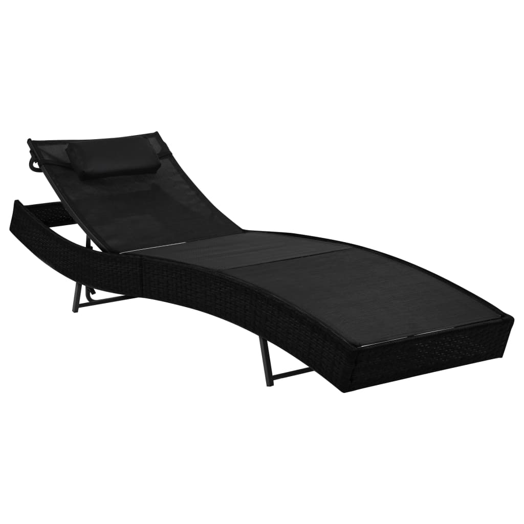 Vidaxl Tumbona con Cojín Ratán Sintético Marrón y Negro