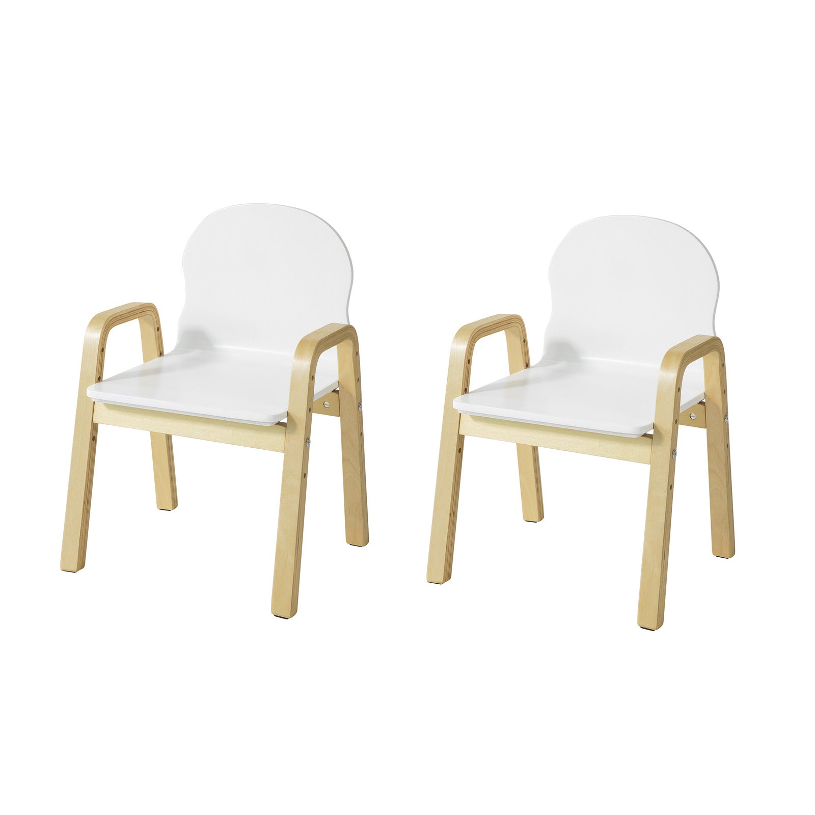 SoBuy KMB24-Wx2 Set de 2 Sillas Infantiles Silla para Niños con 4 Alturas de Asiento Diferentes 23-35 cm ES