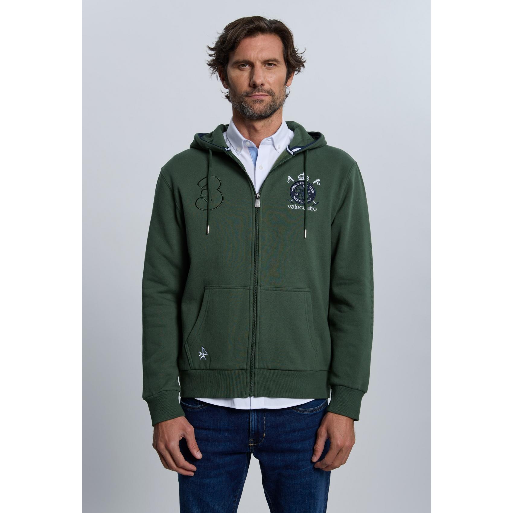 Sudadera cremallera Valecuatro escudo verde