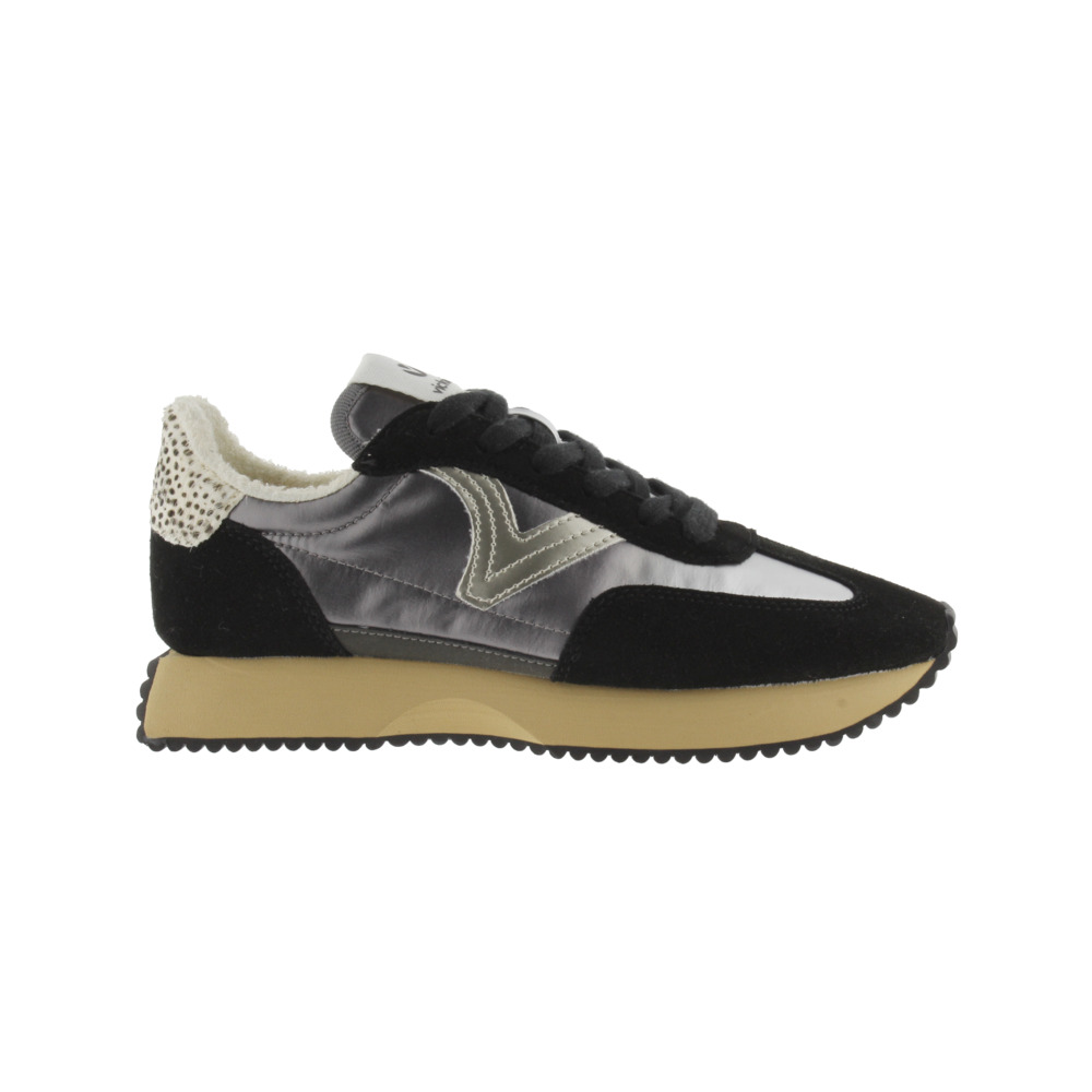 Victoria Cosmos Zapatillas de nylon metalizado con piezas animal print y de serraje y suela en sierra 1134111