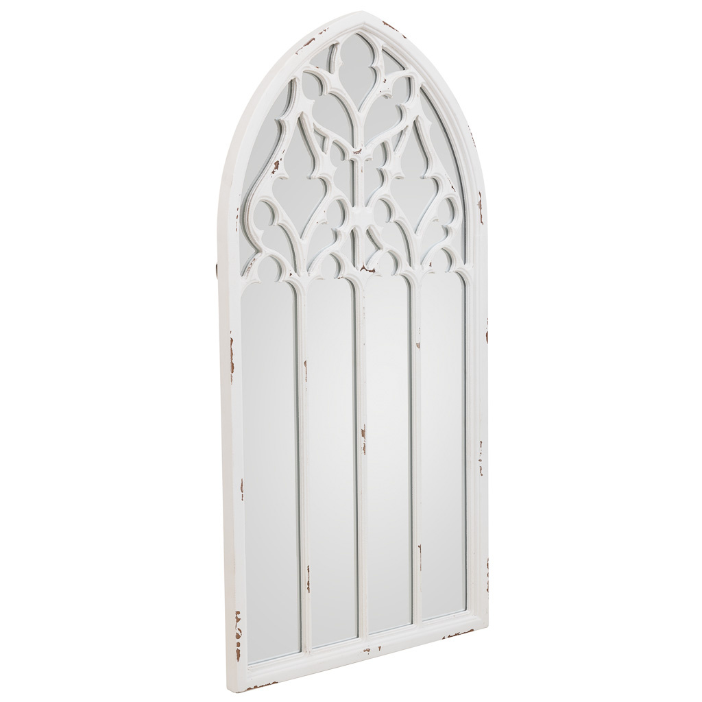 WANDERLUST DECO Espejo de madera blanco 40x2.7x80h cm de estilo Romántico
