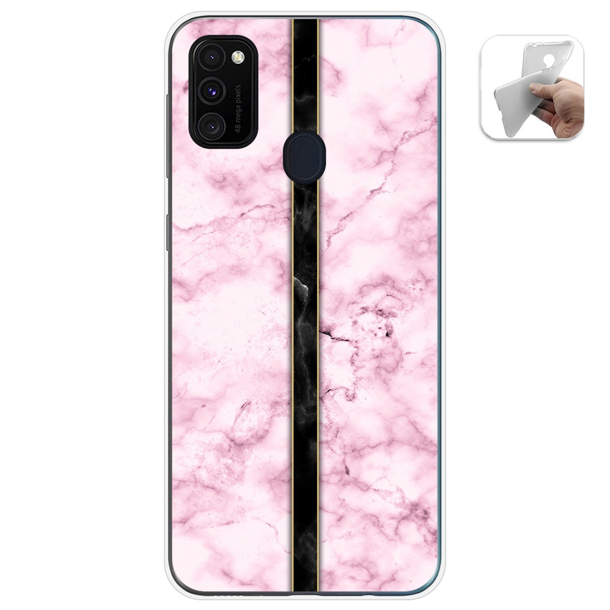 Tumundosmartphone Funda Gel Tpu para Samsung Galaxy M30s / M21 diseño Mármol 04 Dibujos