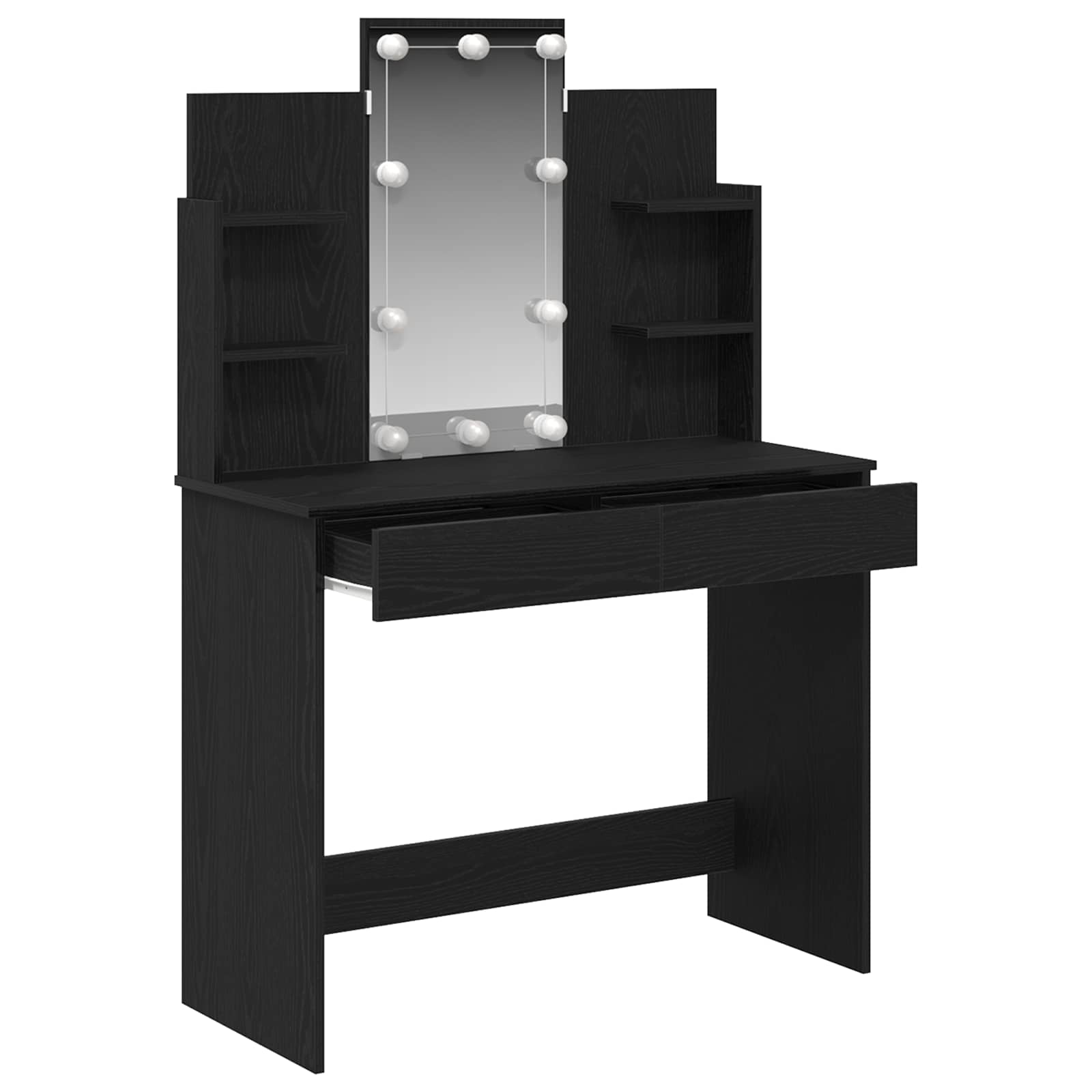 vidaXL Mesa Tocador Roble Negro 96 x 39 x 142 cm Madera de ingeniería