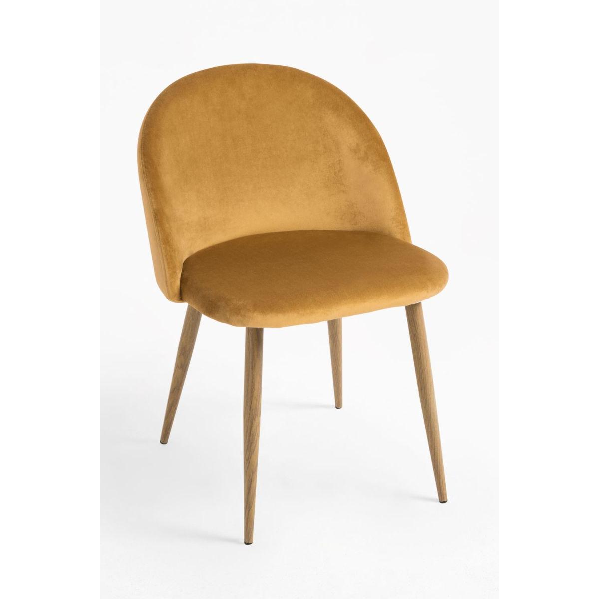 Regalos Miguel - Packs Sillas Comedor - Pack 2 Sillas Vint Terciopelo - Mostaza