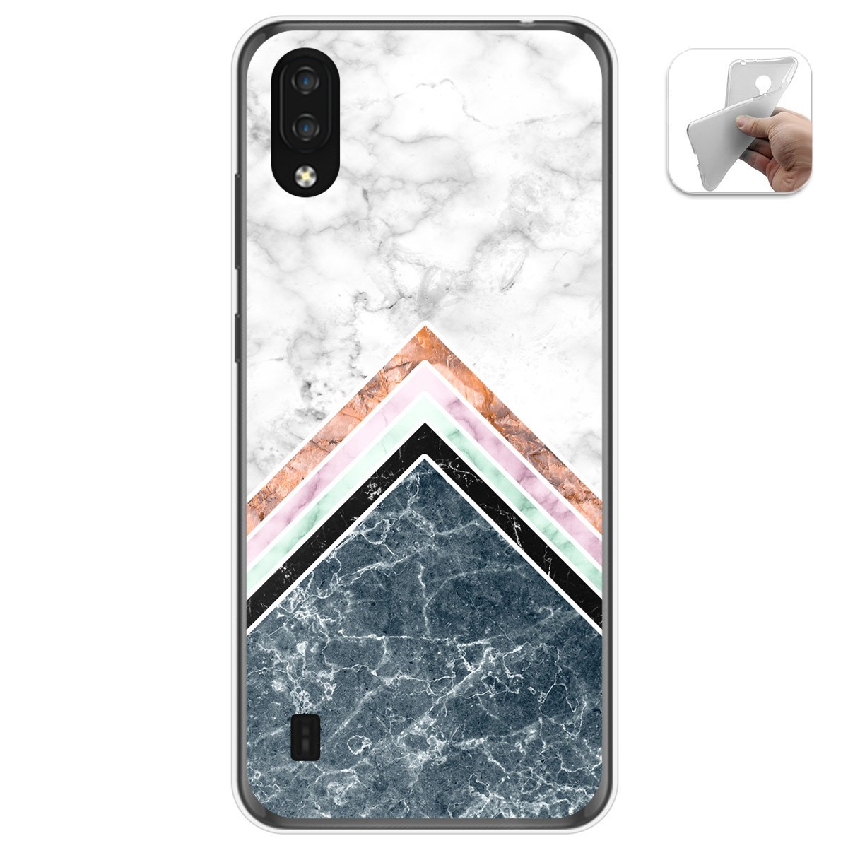 Tumundosmartphone Funda Gel Tpu para Zte Blade A5 2020 diseño Mármol 05 Dibujos