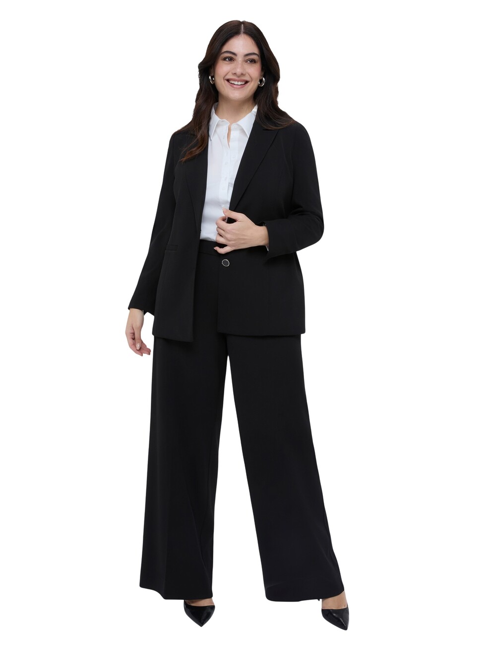 Fiorella Rubino - Pantalones Wide Leg en tejido stretch