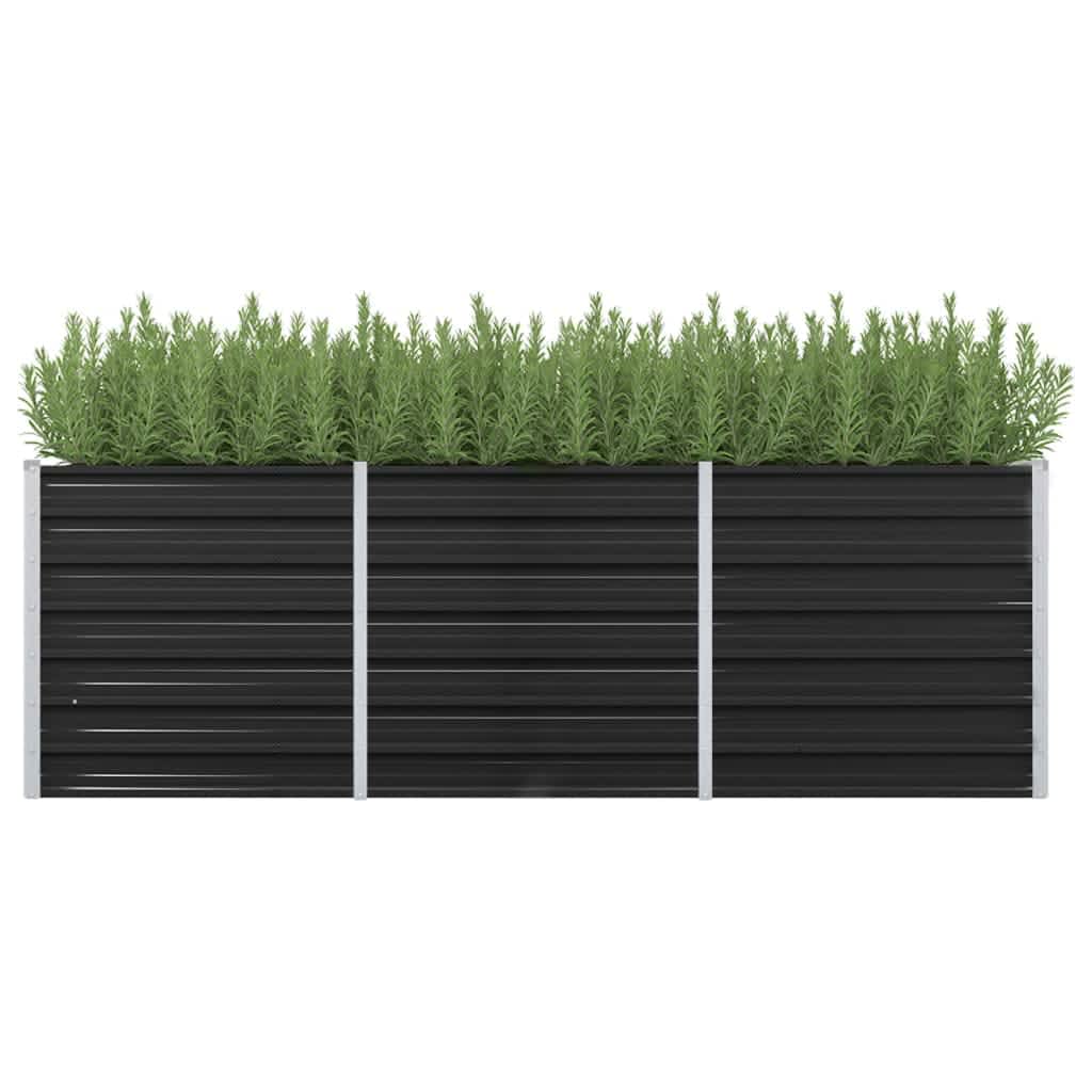 vidaXL Arriate de acero galvanizado gris antracita dimensiones 240 x 80 x 77 cm,  240 x 80 x 45 cm,  160 x 40 x 77 cm y mas