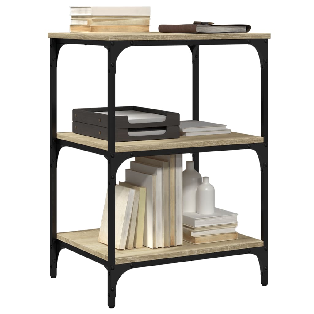 vidaXL Soporte de impresora 3 niveles 50x41x75 cm Color Gris sonoma,  Negro,  Marrón roble y mas