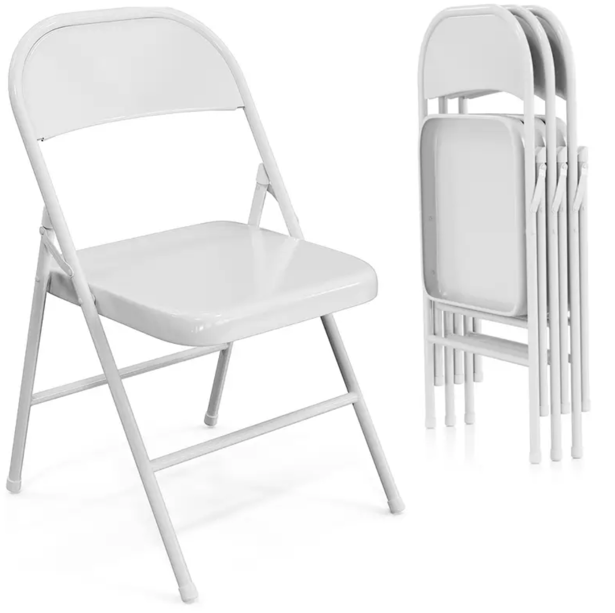 ORION91oficial® - Silla Plegable LEO | Metal Color Blanco | Cocina | Jardín | Camping – 46 x 44 x 78 cm - SpazioLuzio