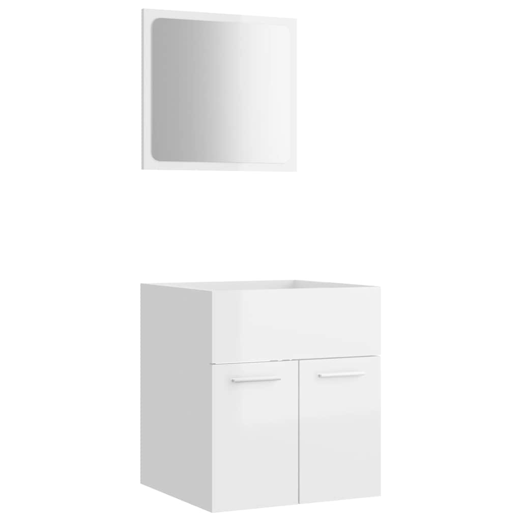 vidaXL Juego de muebles de baño 2 pzas Madera ingeniería en color Roble negro/Blanco brillante/Gris hormigón y más | almacenamiento funcional diseño moderno para baño dormitorio sala