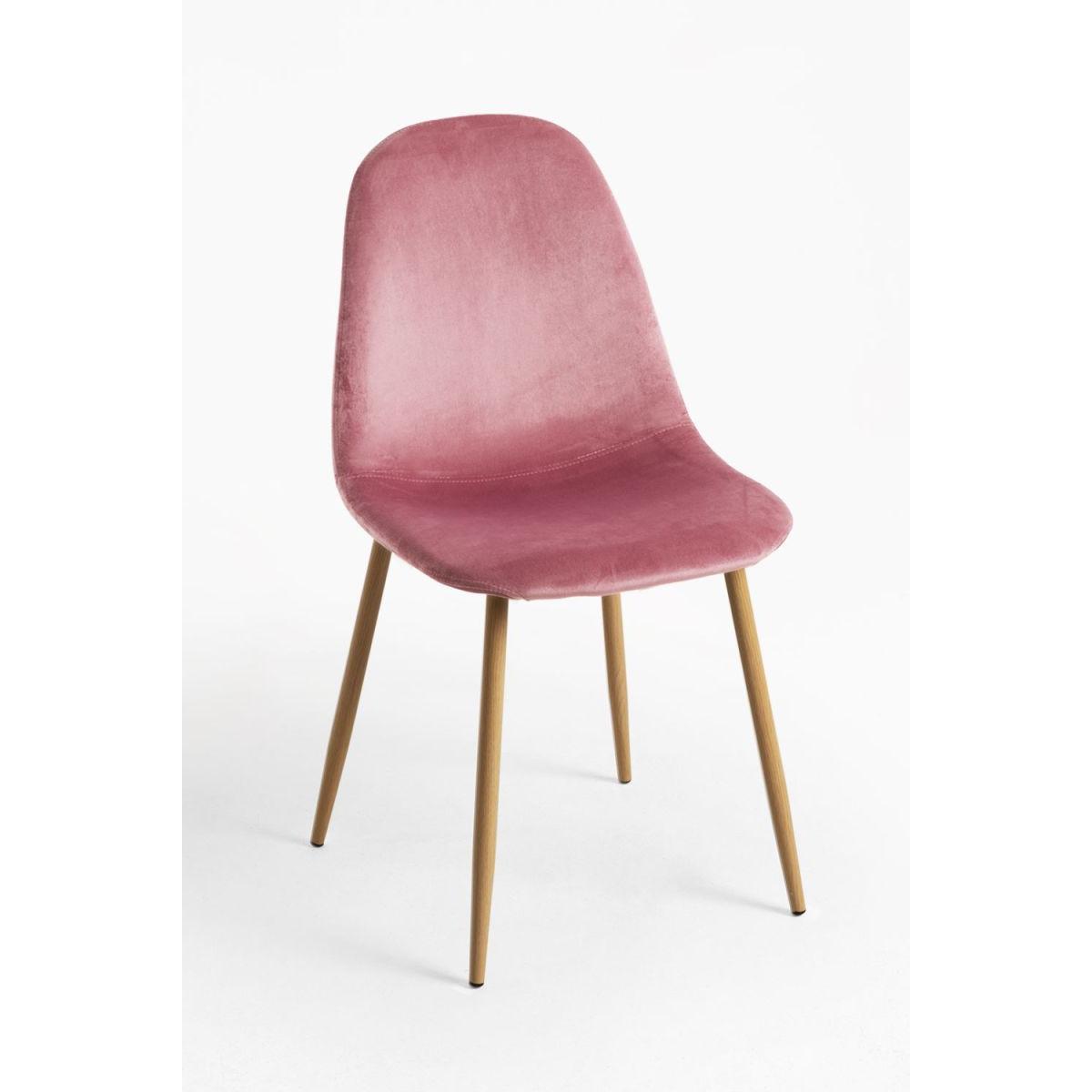 Regalos Miguel - Packs Sillas Comedor - Pack 4 Sillas Teok Terciopelo - Rosa