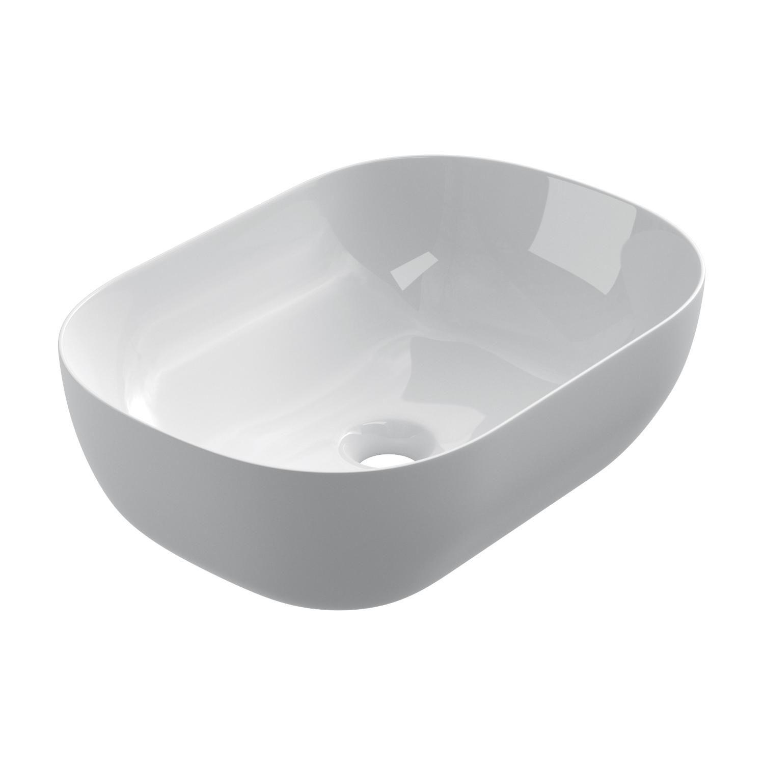 Starbath Plus - Lavabo Blanco de Cerámica - Con Forma Cuadrada - Con  Agujero para Grifo - Medidas 40 x