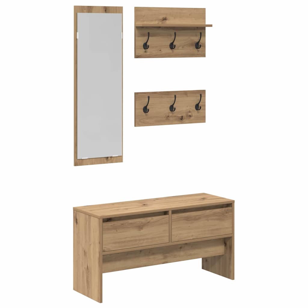 vidaXL Set de muebles de recibidor 4 pzas madera de ingeniería