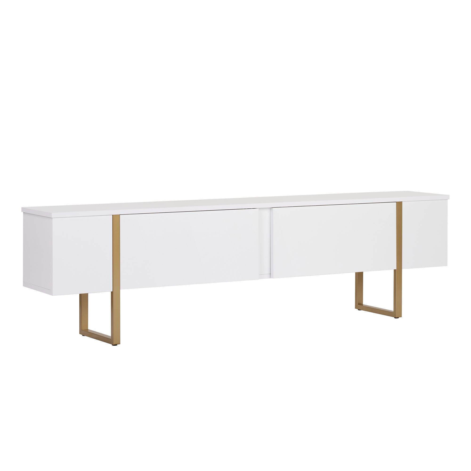 Habitat y Jardin - Soporte de TV de madera "Onera" - 180 x 30 x 50 cm - Blanco / Dorado