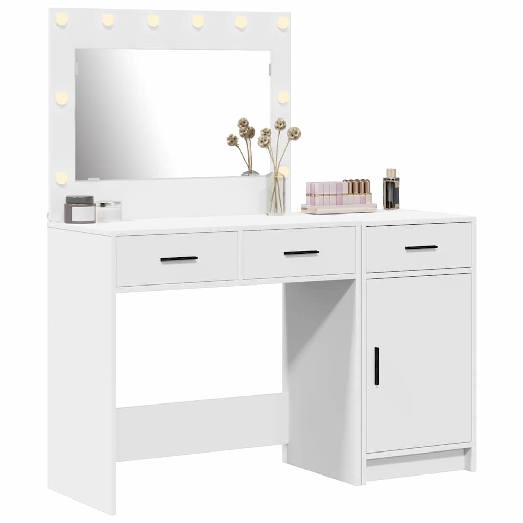 vidaXL Mesa de tocador con cajón 2 pcs Blanco 40 x 41 x 75 cm