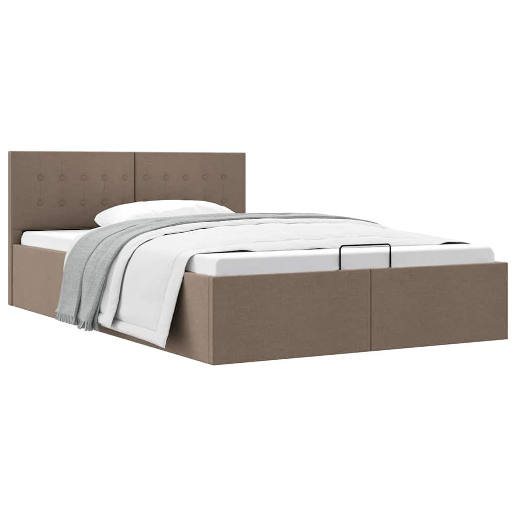 vidaXL Cama canapé hidráulica almacenaje sin colchón taupe 120x200 cm